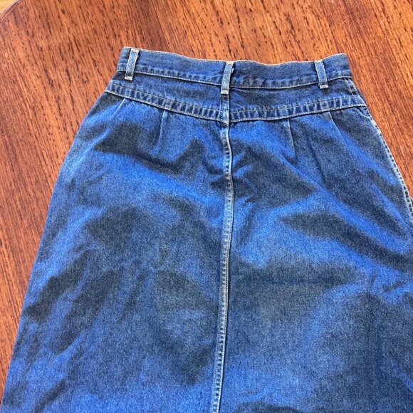 Vintage Lee Denim Pleated Midi Skirt - Picture 10 of 11
